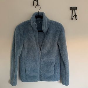 Fluffy Blue Zip-Up Jacket